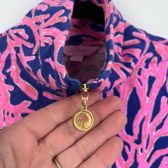 Lilly Pulitzer Women's Popover Coral Reef Skipper Jacket Zip Pink Blue‎ Size XXS - Picture 11 of 11